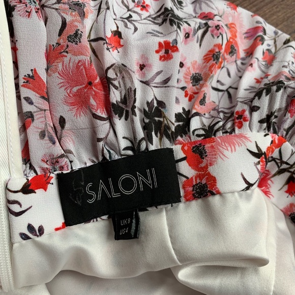 Saloni front split flowery motif bodycon dress - Picture 3 of 8
